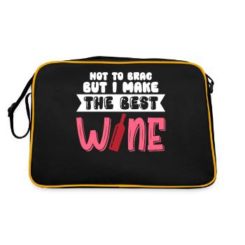 Not To Brag But I Make The Best Wine - Retro Bag - black/gold - Back