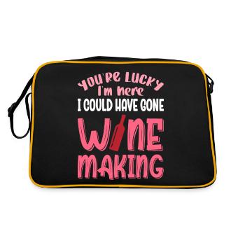 I Could Have Gone Wine Making - Retro Tasche - Schwarz/Gold - Hinten