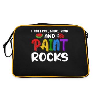 Je collectionne, cache, trouve et peins des roches - Sac Retro - noir/or - Dos