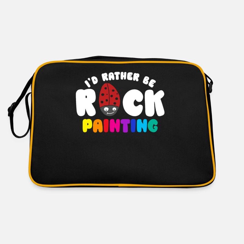 I'd Rather Be Rock Painting Retro Tasche