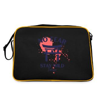 Design japonais avec texte sans crainte combiné - Sac Retro - noir/or - Dos