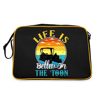 La vie est meilleure sur le lac Toon En été - Sac Retro - noir/or - Dos