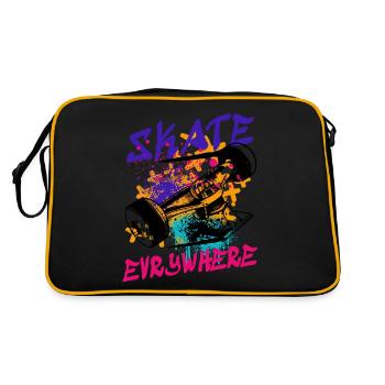 Skate evrywhere - Sac Retro - noir/or - Dos