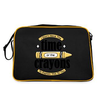 Ich habe weder die Zeit noch die Buntstifte, um di - Retro Tasche - Schwarz/Gold - Hinten