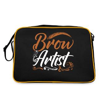 Eyebrow Beautician Gift Brow Artist - Retro Bag - black/gold - Back