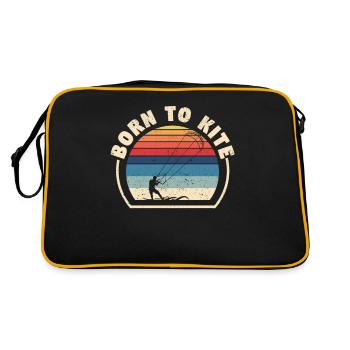 Kiteboarder Kitesurf Kitesurf Kitesurf Coucher de soleil - Sac Retro - noir/or - Dos