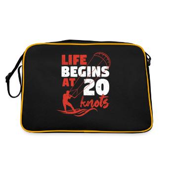 Kitesurfer Kiteboarder Outdoor Sport Life Begins - Retro Bag - black/gold - Back