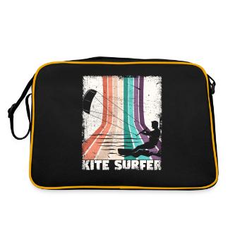 Kite Surfer Vintage Kite Surfing Sport Retro Wind - Retro Bag - black/gold - Back