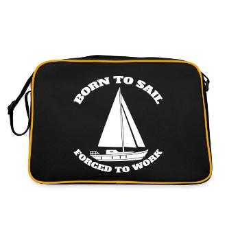 Segeln Schiff Segelsport Boot Segler Kapitän Segel - Retro Tasche - Schwarz/Gold - Hinten