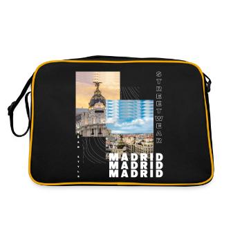 Madrid Espagne Ville Skyline Accueil Amour Vacances - Sac Retro - noir/or - Dos