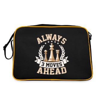 Always 3 Moves Ahead Chess Board Chess Player - Retro Tasche - Schwarz/Gold - Hinten