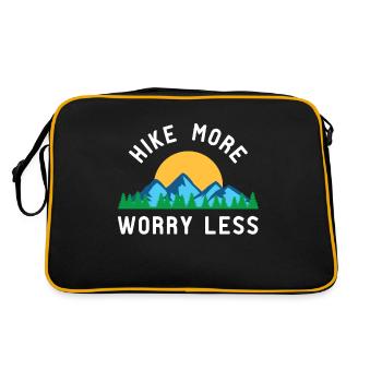Hike More Worry Less - Retro Tasche - Schwarz/Gold - Hinten