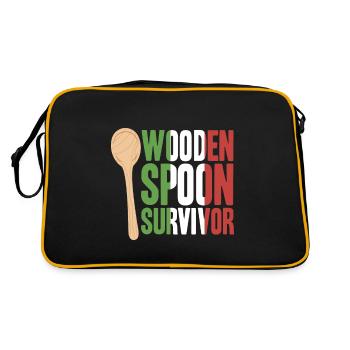 Wooden Spoon Survivor - Retro Tasche - Schwarz/Gold - Hinten
