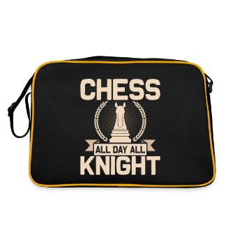 Chess All Day All Knight Chess Board Chess Player - Retro Tasche - Schwarz/Gold - Hinten