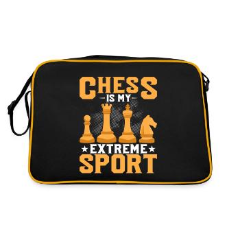 Chess Is My Extreme Sport Chess Player Chess Boar - Retro Tasche - Schwarz/Gold - Hinten
