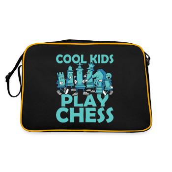 Cool Kids Play Chess Chess Board Chess Player - Retro Tasche - Schwarz/Gold - Hinten