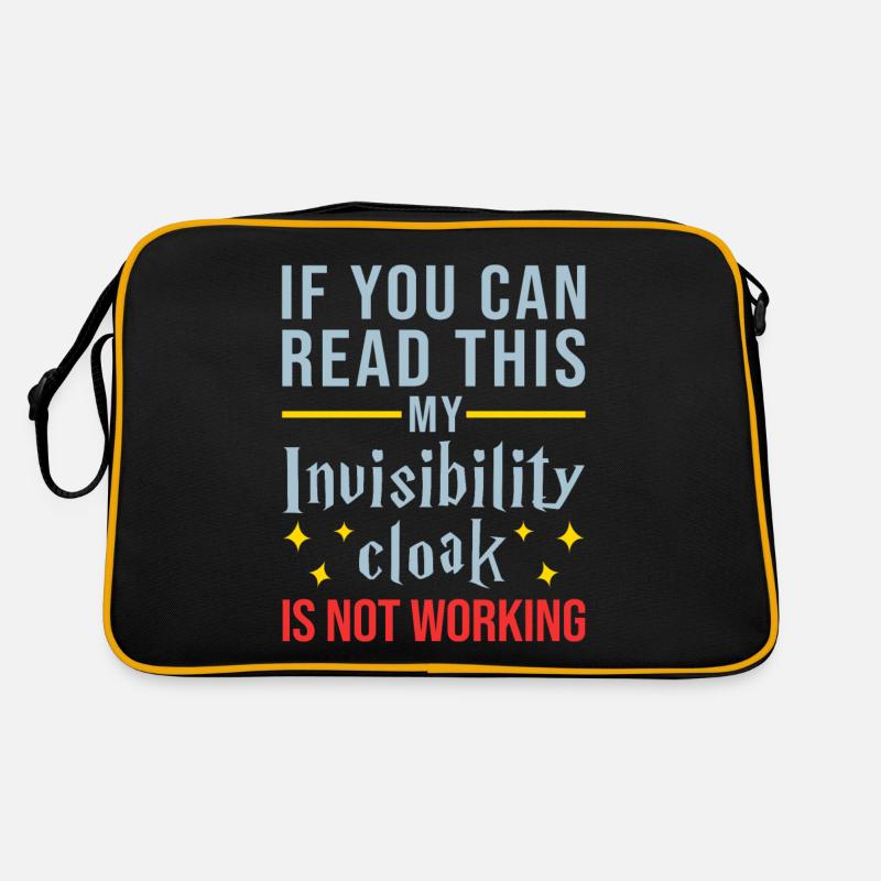 If You Can Read This My Invisibility Cloak Isn't - Retro Tasche - Schwarz/Gold