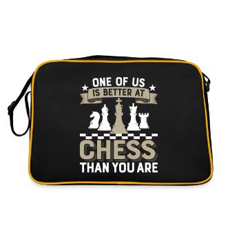One of us is better at chess than you are Player - Retro Tasche - Schwarz/Gold - Hinten