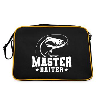Master Baiter - Funny Fishing Fisherman - Retro Tasche - Schwarz/Gold - Hinten