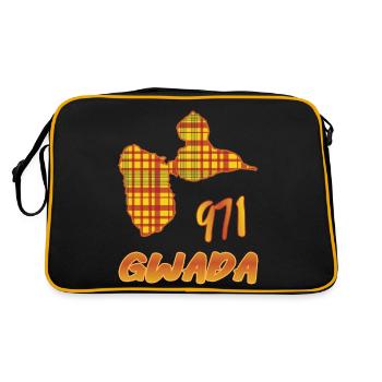 Idee cadeau guadeloupe gwada 971 style madras - Sac Retro - noir/or - Dos
