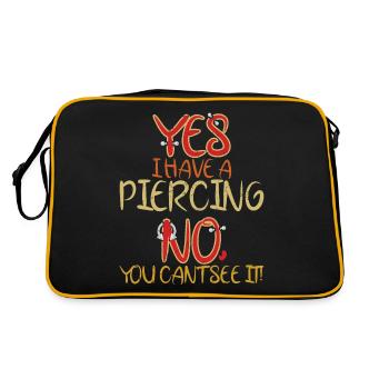 Yes I Have A Piercing No To See - Retro Bag - black/gold - Back