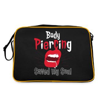 Body Piercing Saved My Soul - Retro Bag - black/gold - Back
