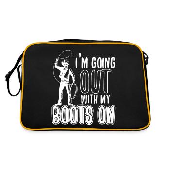 Going Out With My Boots On - Retro Bag - black/gold - Back