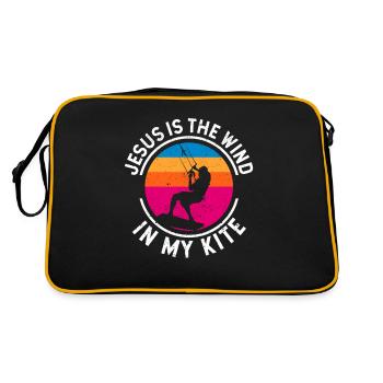Église Kitesurf Christ Jésus est le vent - Sac Retro - noir/or - Dos
