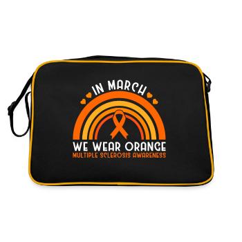 In March We Wear Orange Multiple Sclerosis - Retro Tasche - Schwarz/Gold - Hinten