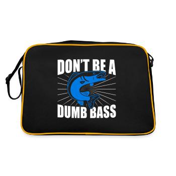 Mens Dont Be A Dumb Bass - Retro Tasche - Schwarz/Gold - Hinten