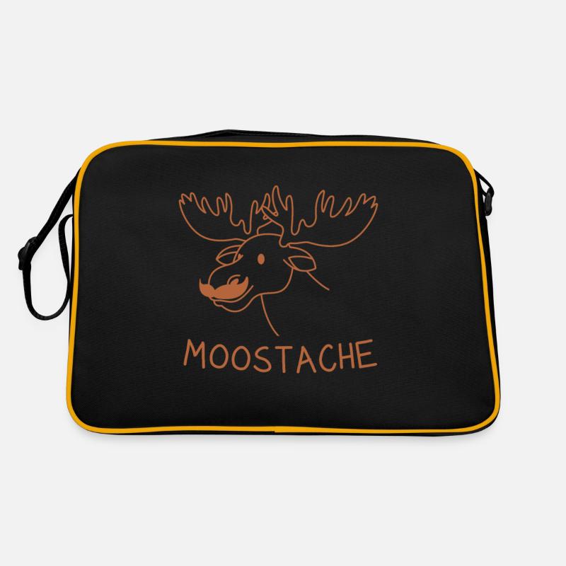 Sarcastic Ironic Moosetache - Funny Moose Lover Retro Tasche