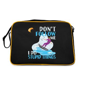 Don't Follow Me I Do Stupid Things Kiteboarding - Retro Bag - black/gold - Back