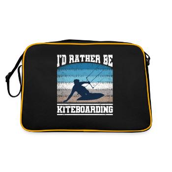 I'd rather Kiteboarding Funny Kitesurfing - Retro Bag - black/gold - Back