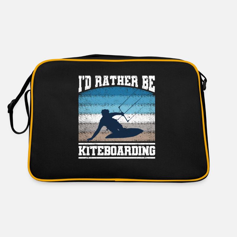 I'd rather Kiteboarding Funny Kitesurfing Retro Bag