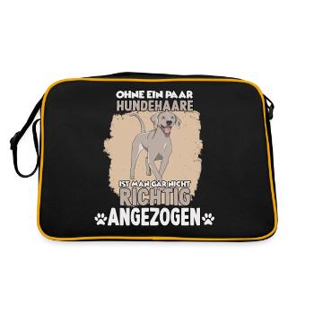 Cool dog owner motif Weimaraner dogs - Retro Bag - black/gold - Back