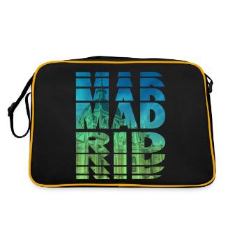 Madrid Espagne Ville Skyline Accueil Amour - Sac Retro - noir/or - Dos