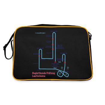 Begleit Hunde Laufschema - Retro Tasche - Schwarz/Gold - Hinten