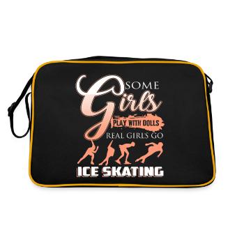Real Girls Go Ice Skating Awesome Skating Tee - Retro Tasche - Schwarz/Gold - Hinten