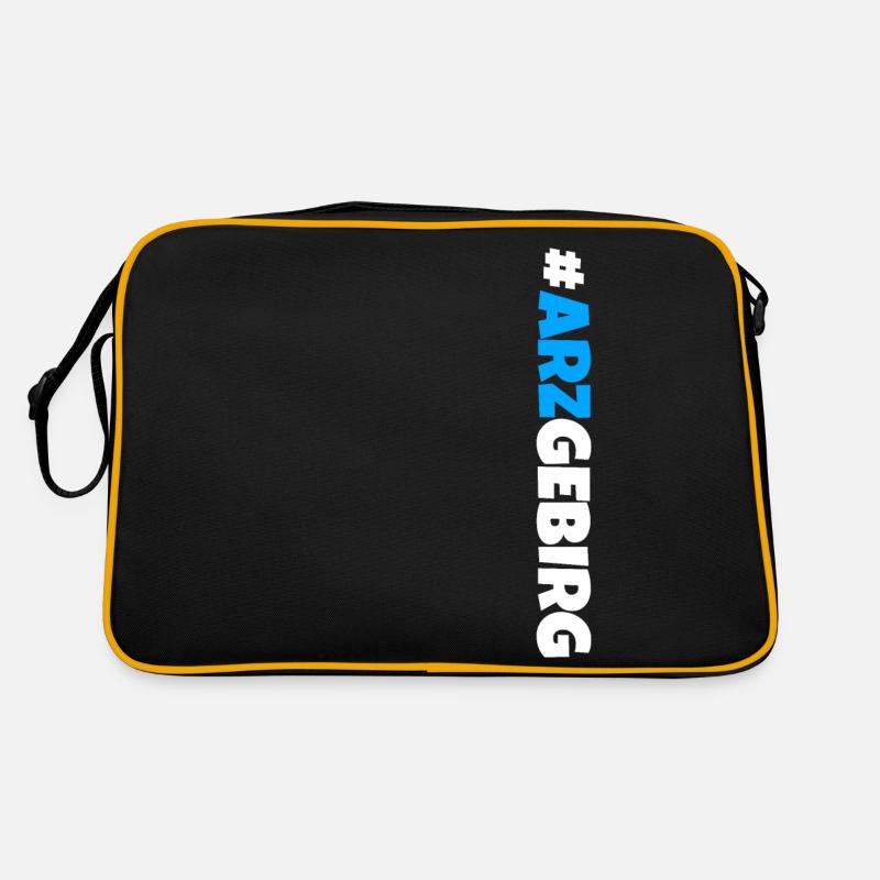 Arzgebirg mei Haamit - Retro Tasche - Schwarz/Gold
