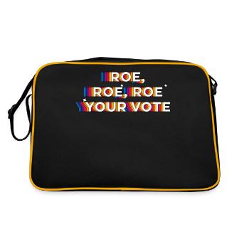 Roe, Roe, Roe deine Stimme - Retro Tasche - Schwarz/Gold - Hinten