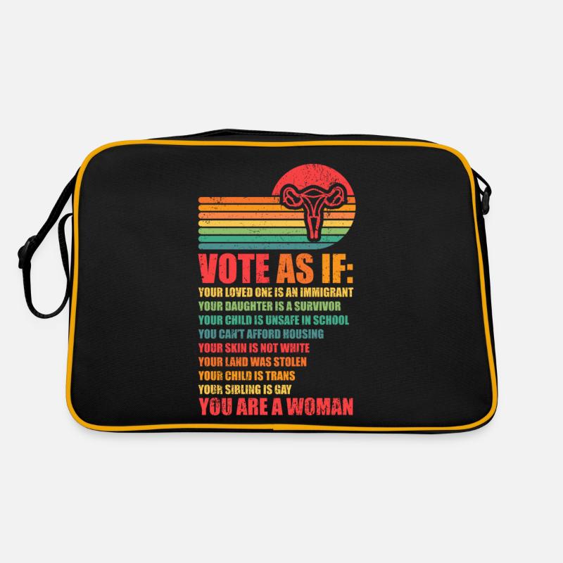 Vote as if pro Choice - Retro Bag - black/gold