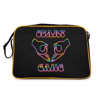Eierstockbande - Retro Tasche - Schwarz/Gold - Hinten