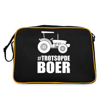 Trots op de Boer Boeren Demo - Retro Tasche - Schwarz/Gold - Hinten