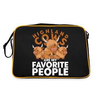Funny gift idea Scottish Highland beef - Retro Bag - black/gold - Back