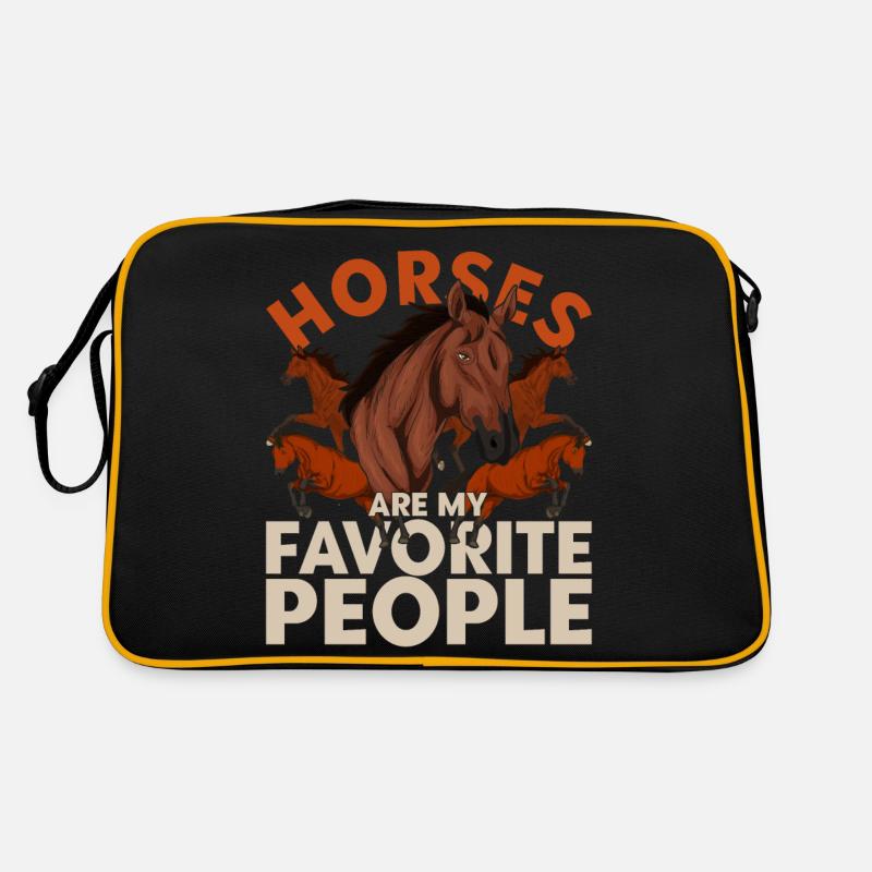 Équitation Drôle d’idée cadeau Motif animal Cheval Sac Retro