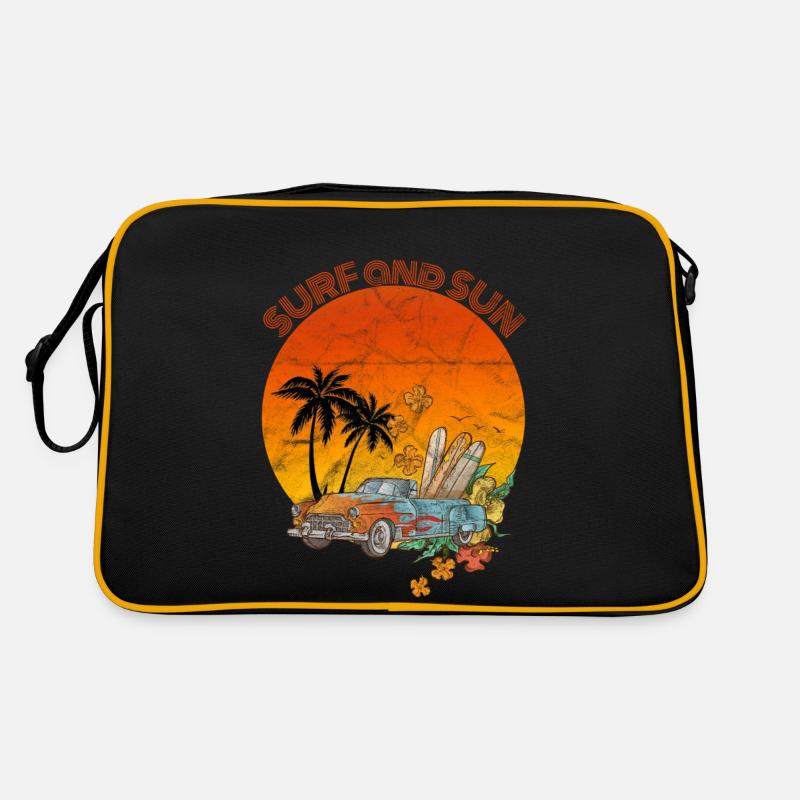 Cool Retro Design Summer Beach Palms Summer Retro Bag