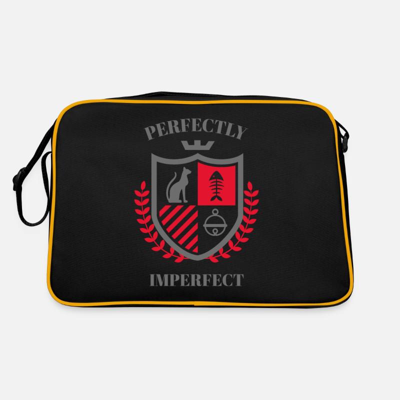 Wappen- Cat - Retro Tasche - Schwarz/Gold