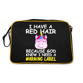 J’ai les cheveux roux Drôle de licorne Designs Thé - Sac Retro - noir/or - Dos
