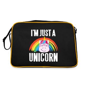 Je suis juste une licorne Lovely Rainbow Design Tea - Sac Retro - noir/or - Dos