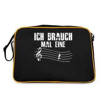ich brauch mal eine Pause Musiker Klavier - Retro Tasche - Schwarz/Gold - Hinten